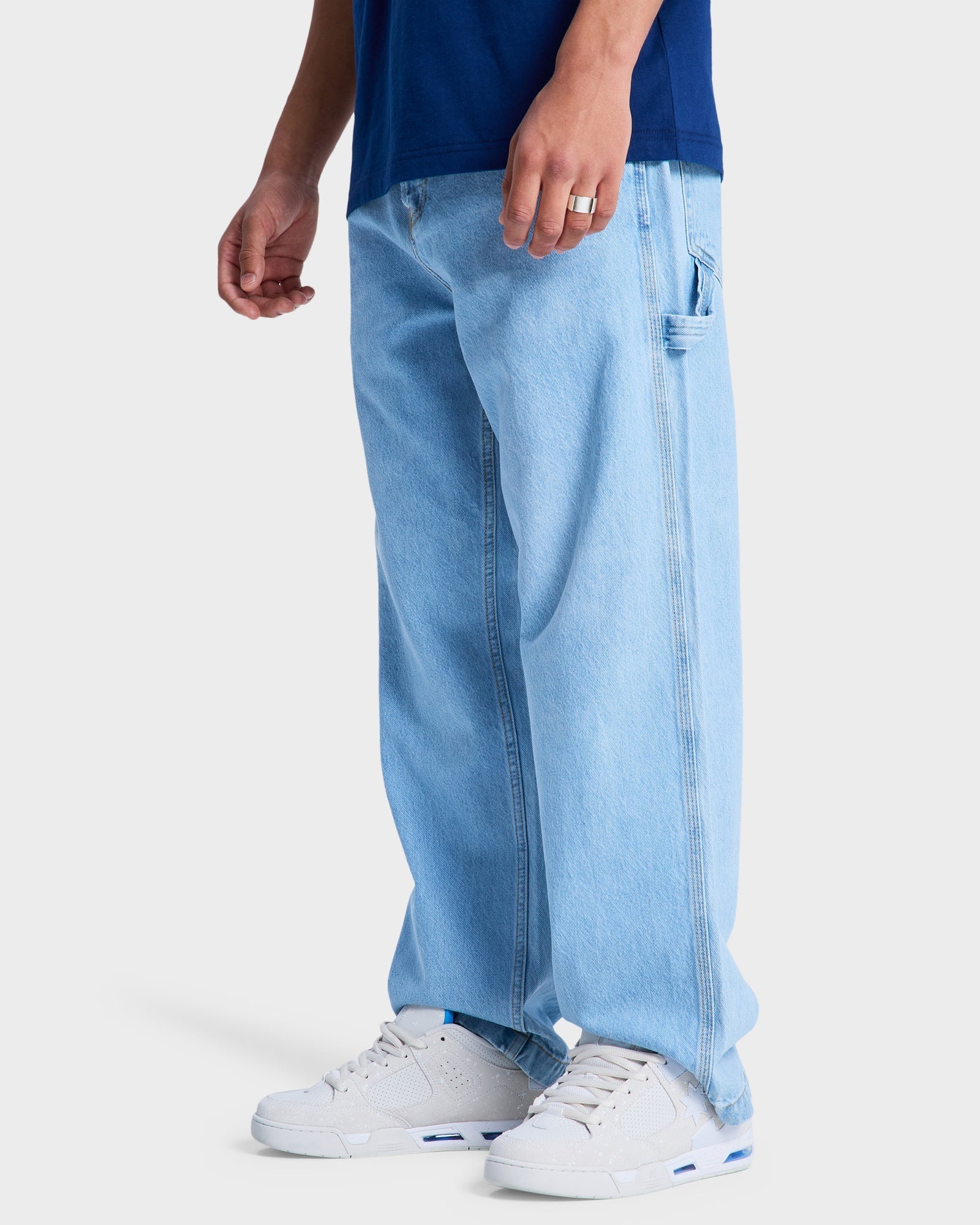 Mens Baggy Denim Carpenter Pants